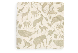 Fitted Sheet Jersey 70x140cm Animals - Olive Green
