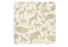 Fitted Sheet Jersey 40/50x80/90cm Animals - Olive Green