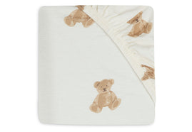 Fitted Sheet Cot Jersey 60x120cm - Teddy Bear