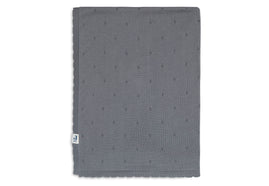 Blanket Crib 75x100cm Pointelle - Storm Grey