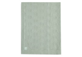 Blanket Cot 100x150cm Shell Knit - Sea Foam - GOTS