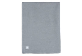 Blanket Crib 75x100cm Basic Knit - Stone Grey/Coral Fleece