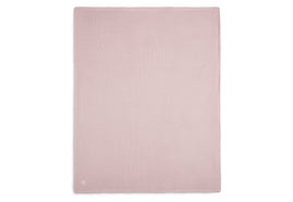 Blanket Crib 75x100cm Basic Knit - Pale Pink/Coral Fleece