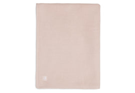 Blanket Crib 75x100cm Basic Knit - Pale Pink/Coral Fleece