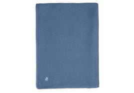 Blanket Crib 75x100cm Basic Knit - Jeans Blue/Coral Fleece