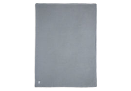 Blanket Cot 100x150cm Basic Knit - Stone Grey/Coral Fleece