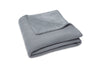 Blanket Cot 100x150cm Basic Knit Stone Grey/Coral Fleece
