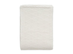 Blanket Cot 100x150cm River Knit - Cream White/Coral Fleece