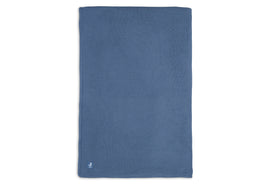 Blanket Cot 100x150cm Basic Knit - Jeans Blue/Coral Fleece