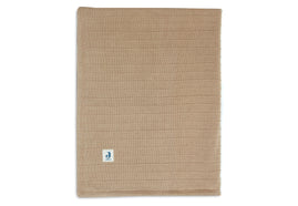 Blanket Cot 100x150cm Pure Knit - Biscuit/Velvet - GOTS