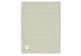 Blanket Cot 100x150cm Grain Knit - Olive Green/Velour