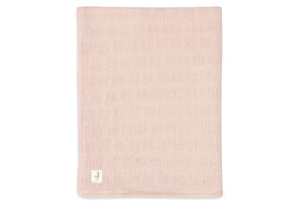 Blanket Cot 100x150cm Grain Knit - Wild Rose/Velour