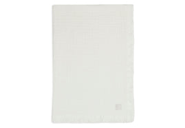 Blanket Crib Muslin Fringe 75x100cm - Ivory