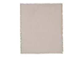 Blanket Cot 120x120cm Fringe - Olive Green/Ivory - GOTS