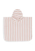 Bath Poncho Stripe Terry - Wild Rose - GOTS