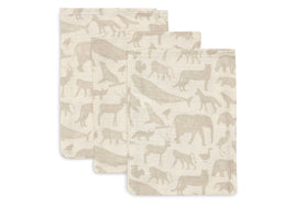 Washcloth Muslin Animals Nougat - 3 Pack