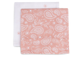 Mouth Cloth Muslin Paisley  Halo - Rosewood - GOTS - 2 Pack