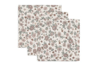 Monddoekje Hydrofiel 31x31cm - Retro Flowers- 3 Stuks