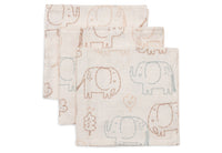 Serviette Gaze de Coton 31x31cm - Elephant Tales - 3 Unités