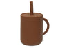 Drinking Cup with Straw Silicone - Caramel