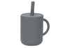 Drinking Cup with Straw Silicone - Storm Grey
