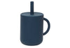 Drinking Cup with Straw Silicone - Jeans Blue
