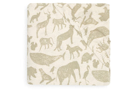 Fitted Sheet Jersey 60x120cm Animals - Olive Green