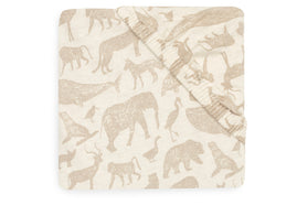 Fitted Sheet Jersey 60x120cm Animals - Nougat