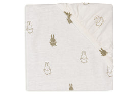 Fitted Sheet Jersey 60x120cm Happy Miffy - Olive Green